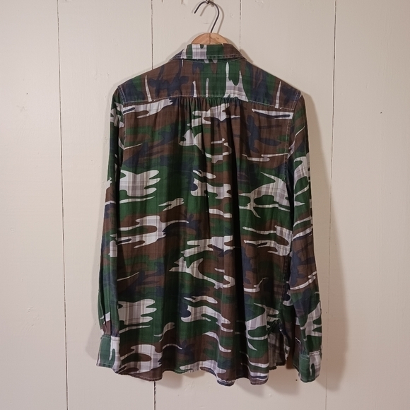 Denim & Supply Button Up Shirt Green Camo Plaid - Picture 4 of 10